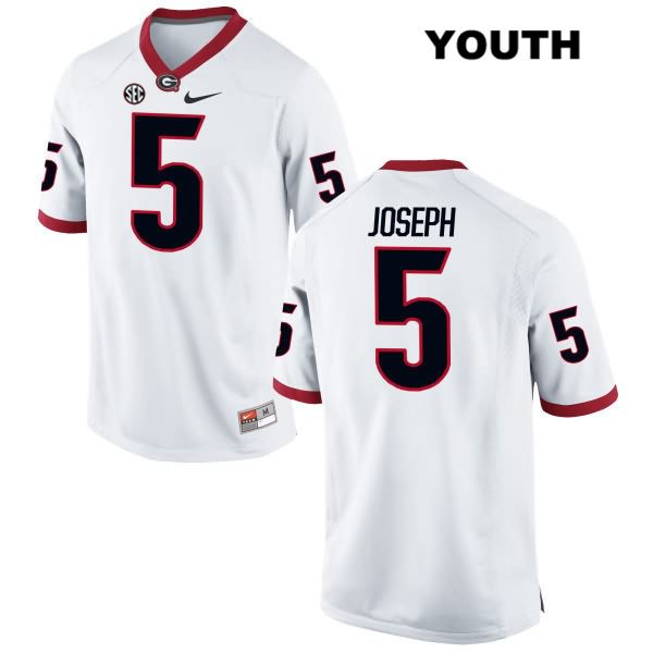 Georgia Bulldogs Youth Nadab Joseph #5 NCAA Authentic White Nike Stitched College Football Jersey EGM3556TT